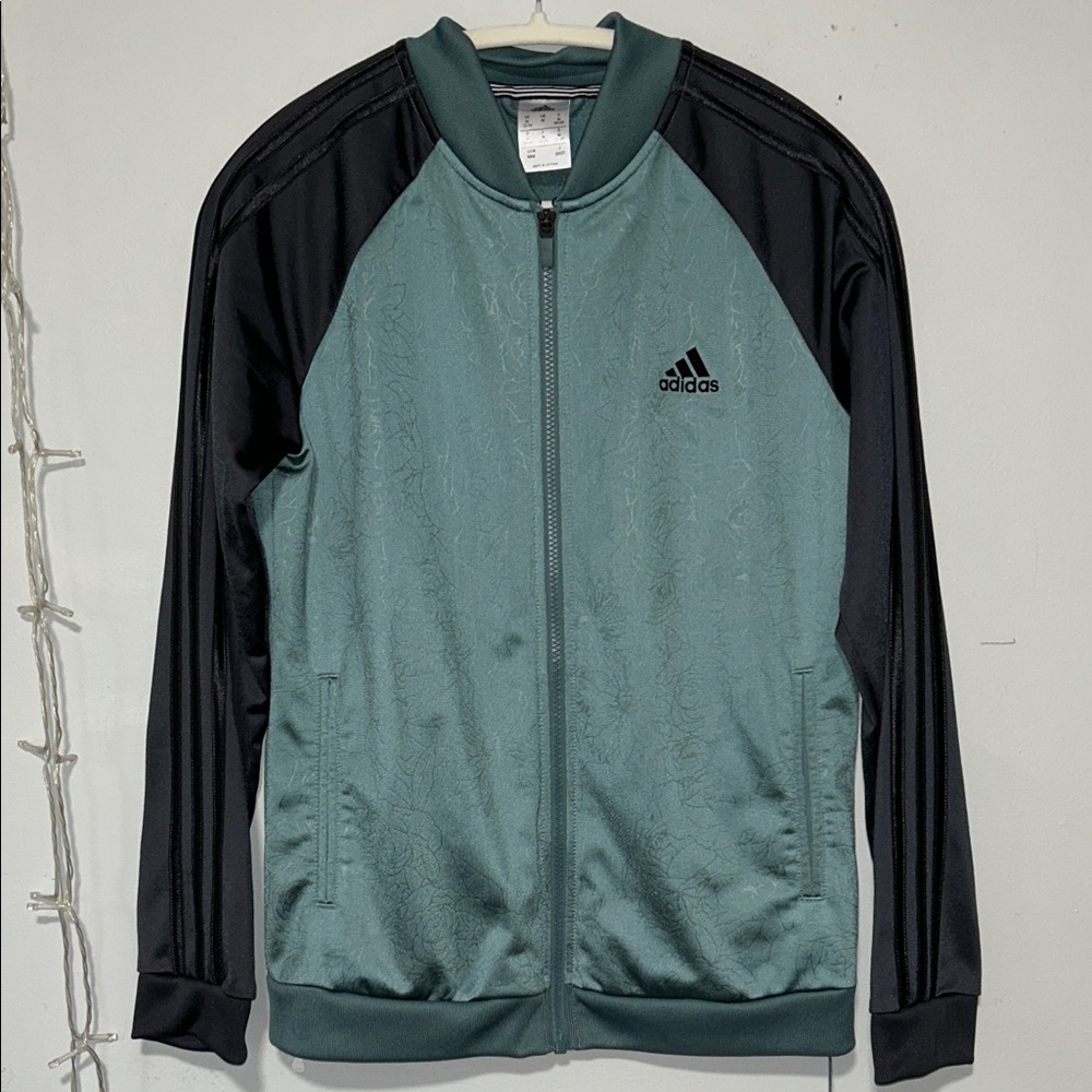 adidas Floral Zip Up Performance Track Jacket - M